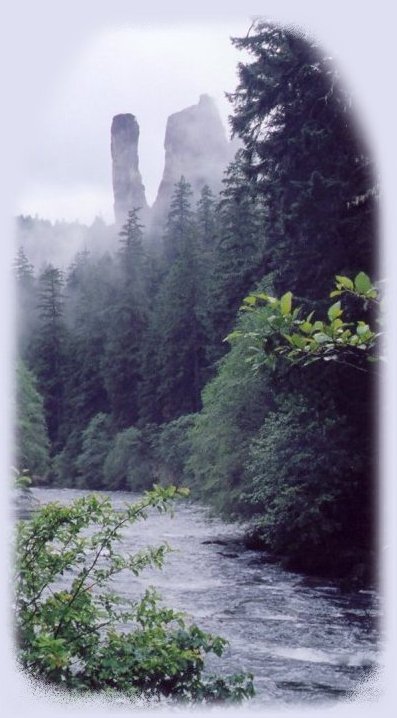 ol pa on the umpqua, a wild and scenic river in the oregon cascade mountains.