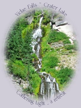 vidae falls at crater lake near gathering light ... a retreat in southern oregon: cabins, tree houses on the river in the forest.