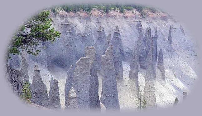 Pinnacles on the Eastern Rim at Crater Lake National Park.